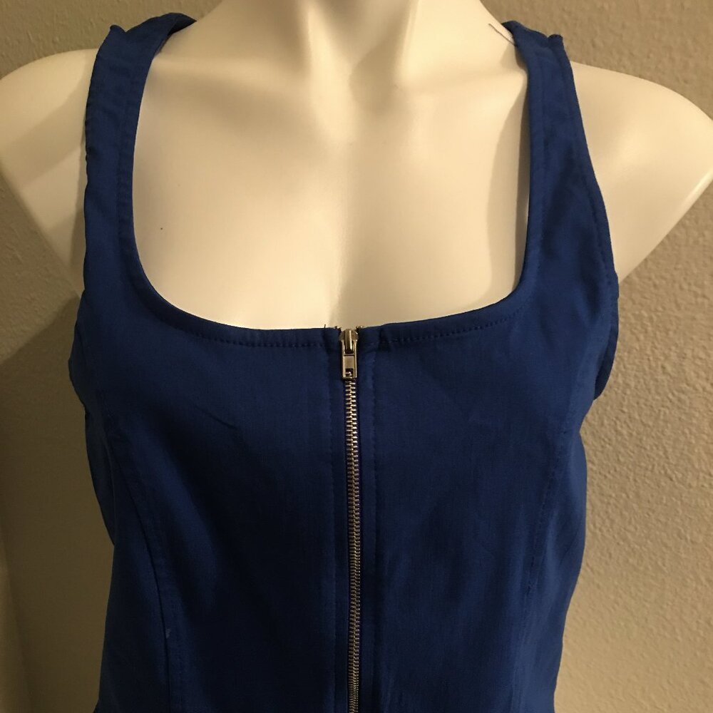Spandex Royal Blue Corset Top - So Sexy Zips Up  Shelf